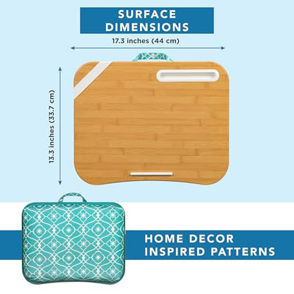 Designer Lap Desk – Aqua Trellis, Fits 15.6” Laptops, view 3