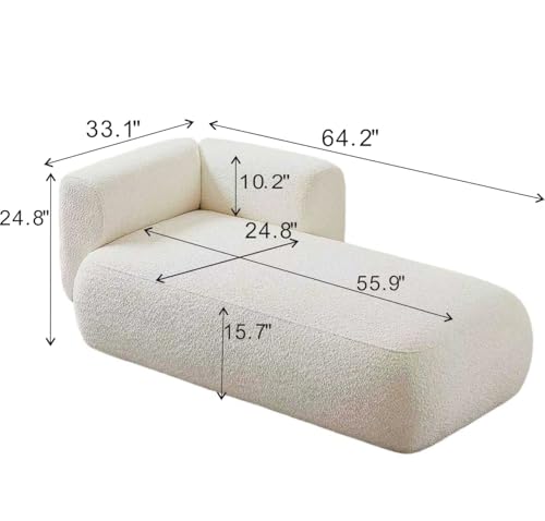 Boucle Upholstered Right Facing Chaise Lounge Indoor for Living Room Bedroom, view 3