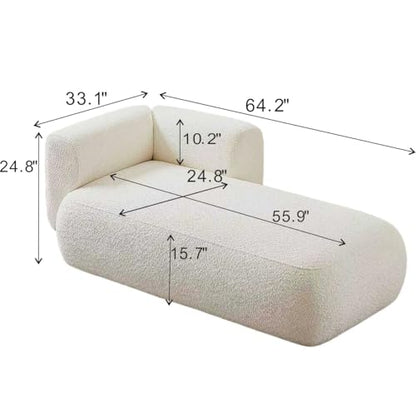Boucle Upholstered Right Facing Chaise Lounge Indoor for Living Room Bedroom, view 3