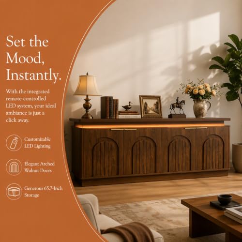 65.7" Sideboard Buffet Cabinet with Storage, view 5