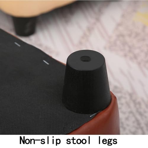 Square Foot Stool Upholstered in Oil Wax Leather with Soft Cushion and Anti Slip Design Easy to Clean and Ideal for Shoe Changing Beige Color 35CM Height Modern Footrest