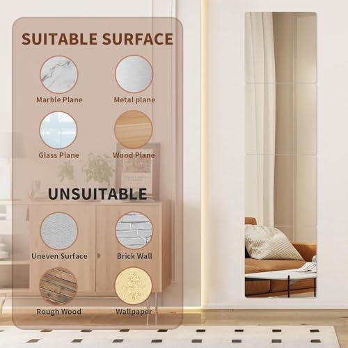 4 Pack Acrylic Mirrors for Wall, view 8