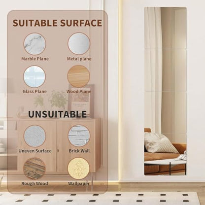 4 Pack Acrylic Mirrors for Wall, view 8
