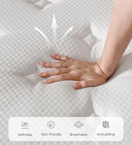 Queen Size Mattress 14 Inch, Cooling Hybrid Mattress in a Box, view 4