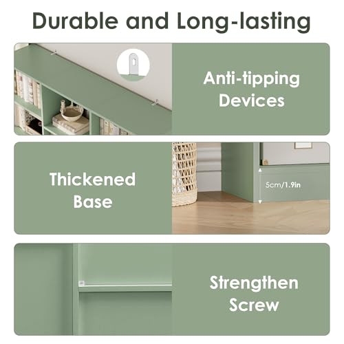 Triple Wide Bookshelf, Large Bookshelf with 17 Display Shelves, view 7