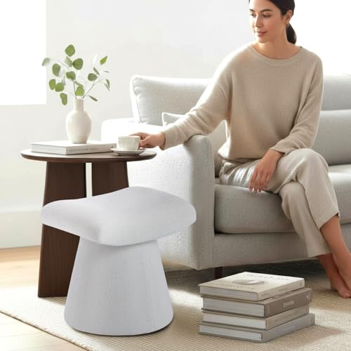 Modern Ottoman with Soft Padded Seat, Multifunctional Vanity Stool, view 8