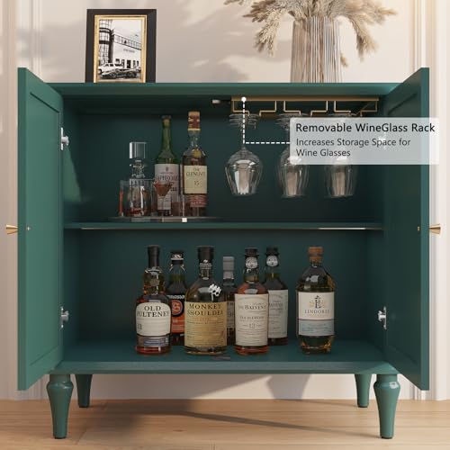 Green Sideboard Buffet Cabinet with Storage, view 5