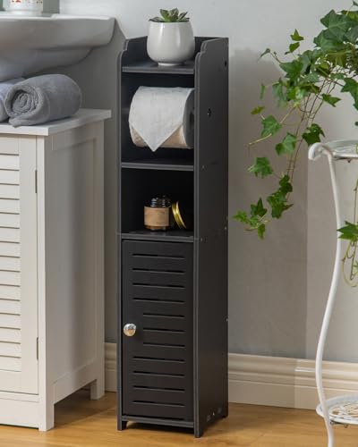 Toilet Paper Holder Stand: Freestanding No Drill PVC Bathroom Storage for Apartment Renters -Protect Rental Deposit- Small Space Storage Solution