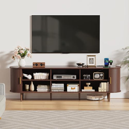 70.8 Inch Mid Century Modern TV Stand with Power Outlet for TVs up to 80 Inch, view 8
