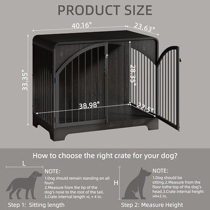 40" Farmhouse Dog Crate Furniture for Large/Medium Dogs, view 3