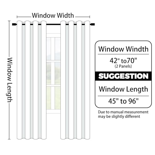 Ombre Curtains Black and Greyish White for Living Room,52Wx96L