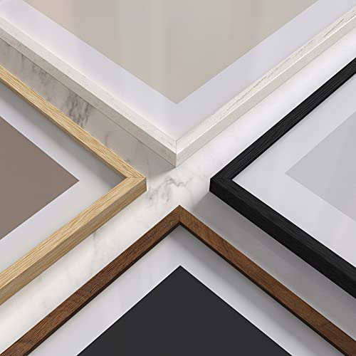 Beige Oak Wood 11x14 Picture Frame - Modern Wood Wall Art Display - Lightweight 11x14 Frame for Art Prints, Photos, Posters - Ready-to-Hang Vertically & Horizontally (Set of 6)