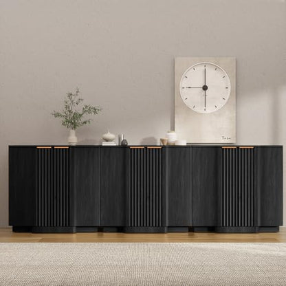 Fluted Buffet Cabinet with Storage, 94.5" Accent Sideboard Credenza, view 7