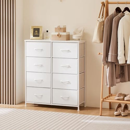 8 Drawer Storage Dresser for Bedroom, White Closet Organizers Units, view 3