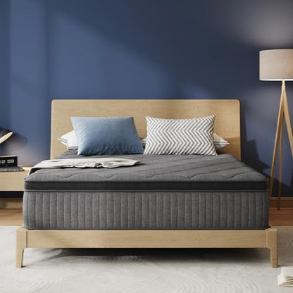Twin Mattress, 10 Inch Twin Size Mattress in a Box, Medium Firm Hybrid Mattresses with Smarts™ Coil and Gel Memory Foam for Cool Night Sleep & Pressure Relief, CertiPUR-US Certified