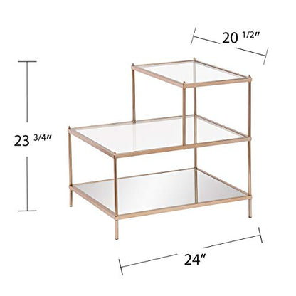 Knox Accent Table - Copper - Transitional Design, Metal and Glass - Ideal for Living Room, Bedroom (OC2205)