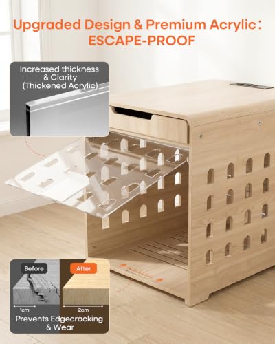 Upgraded Modern Dog Crate Furniture with Charging Station Medium Kennel Indoor, view 7