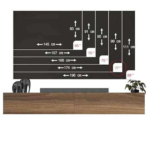 Walnut Floating TV Stand for 65–80 Inch TV, view 3