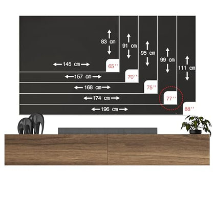 Walnut Floating TV Stand for 65–80 Inch TV, view 3