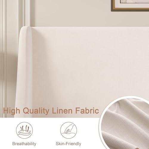 Queen Bed Frame with Upholstered Wingback Headboard, view 6