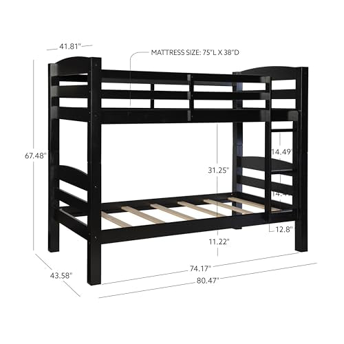 Powell Furniture Levi Bunk Bed, Black