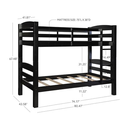 Powell Furniture Levi Bunk Bed, Black
