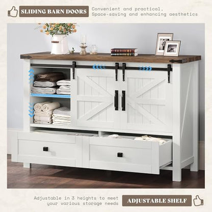 2PCS Farmhouse Dresser Set with Sliding Barn Doors, view 8
