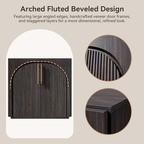 Sideboard Buffet Cabinet with Storage,Credenza with Fluted Doors, view 5
