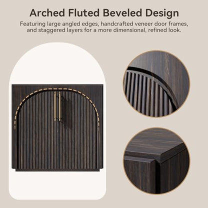 Sideboard Buffet Cabinet with Storage,Credenza with Fluted Doors, view 5