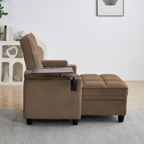 6-Position Adjustable Convertible Chaise Lounge Sleeper Chair with Storage, view 6