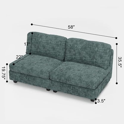 Comfy Chenille Upholstered Reversible Storage Chaise Lounge Indoor for Living, view 8
