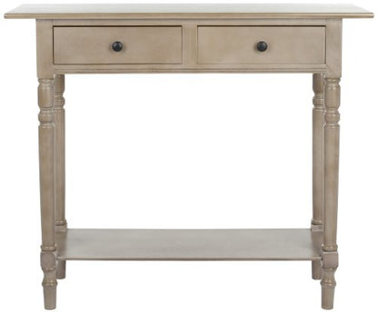 SAFAVIEH Home Collection – Rosemary Vintage Grey Console Table with Drawers & Shelf, Classic Contemporary Storage Console, Turned Leg Design (AMH5705A)