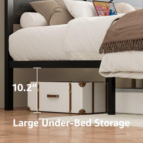 Rustic King Size Bed Frame with Storage Drawers, view 8