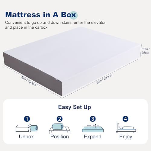 Breathable Memory Foam Mattress, Soft Plush Feel, 10 Inch, King, P22MD-10K, view 3