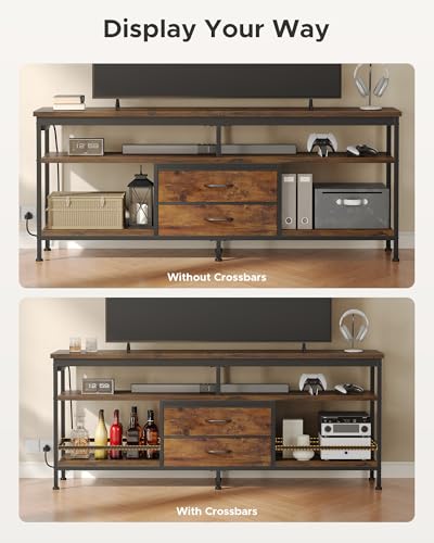63 Inch TV Stand, LED Entertainment Center for 55 to 75 Inch TVs, view 6