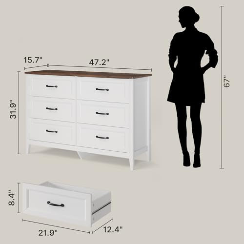 2-Piece Bedroom Furniture Set – Includes 5 Drawer Dresser and 6 Drawer Dresser, Chest of Drawers, Bedroom Set, Grate Gift for Yourself and Your Loved Ones, Ideal for Any Bedroom, Living Room