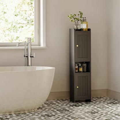 Bathroom Cabinet with 2 Doors, 7.3 x 9.8 x 40.4 Inches, view 8