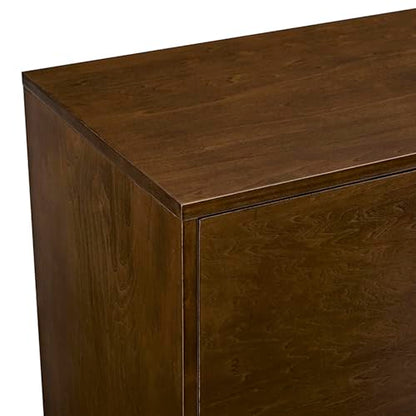 Mid Century Modern-TV Stand Console with 3 Drawers and Closed Cabinet Storage, 60", Walnut