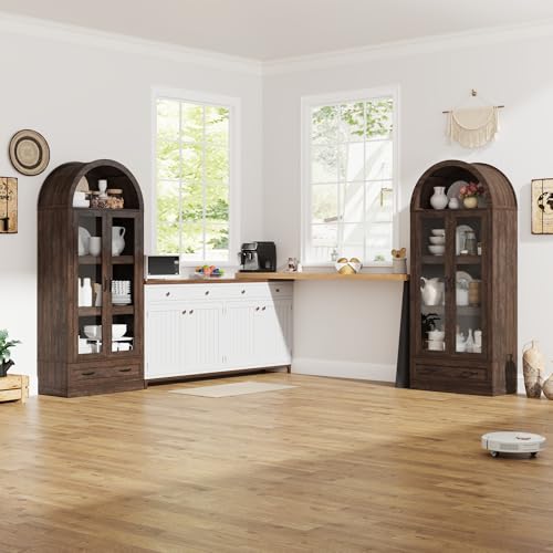 75" Tall Arched Kitchen Pantry Cabinet w Load-Bearing Steel Pipe, view 8