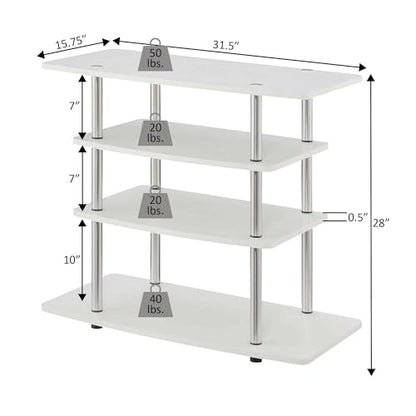 Designs2Go No Tools Highboy 4 -Tier TV Stand 31.5" - Entertainment Center for TVs up to 37 Inches, Modern TV Console with Shelves for Living Room, Family Room, Black