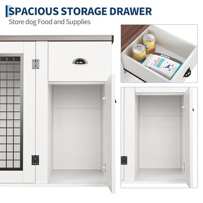 Multi-Functional Wooden Dog Crate Furniture with Drawers, view 6