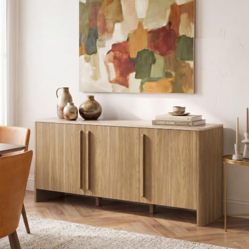 Modern Sideboard Buffet Cabinet, 63" Storage Cabinet with 3 Door, view 7