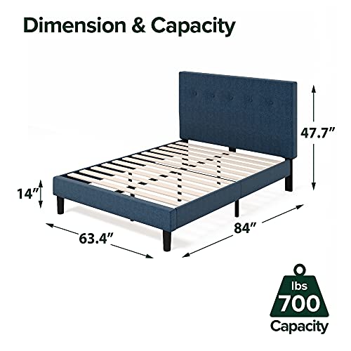 Zinus Omkaram Upholstered Platform Bed Frame, Mattress Foundation, view 3