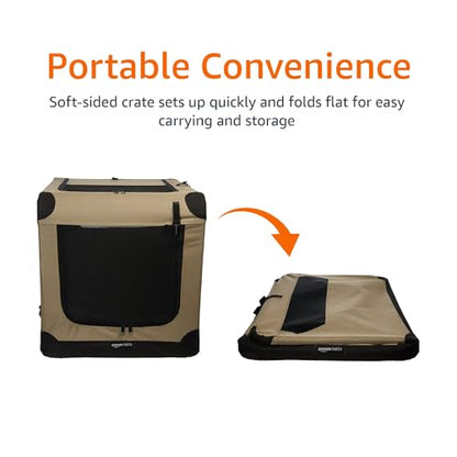 Portable Folding Soft Dog Crate, Double Door, Collapsible Travel Kennel, view 7