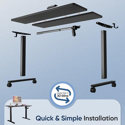 48" x24“ Electric Height Adjustable Standing Desk,Black, view 7