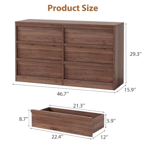 6 Dresser for Bedroom, 46.7" Wide Dresser, view 3