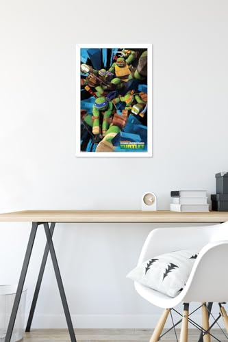 Nickelodeon Teenage Mutant Ninja Turtles - Attack Wall Poster, 14.725" x 22.375", White Framed Version