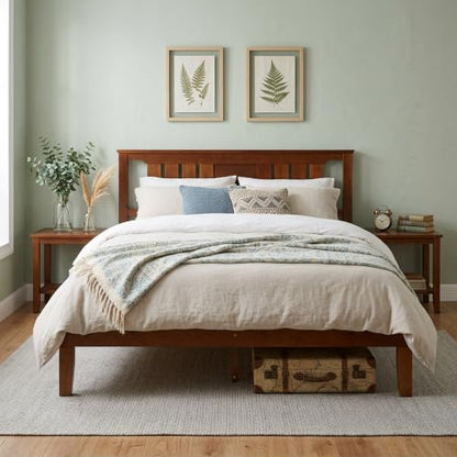 Queen Size Platform Bed Frame with Headboard, view 4