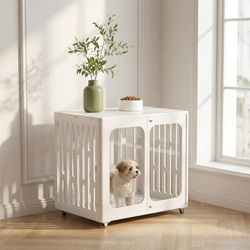 Medium B HDPE Dog Crate, 360° Swivel Wheels & Clear Acrylic Doors Windows, view 8