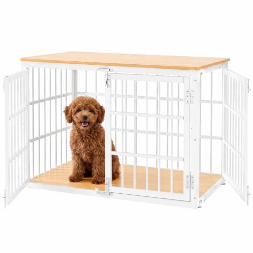Dog Crate Furniture 38 Inch Indoor Crate Dog Cage Wooden Kennel, view 2